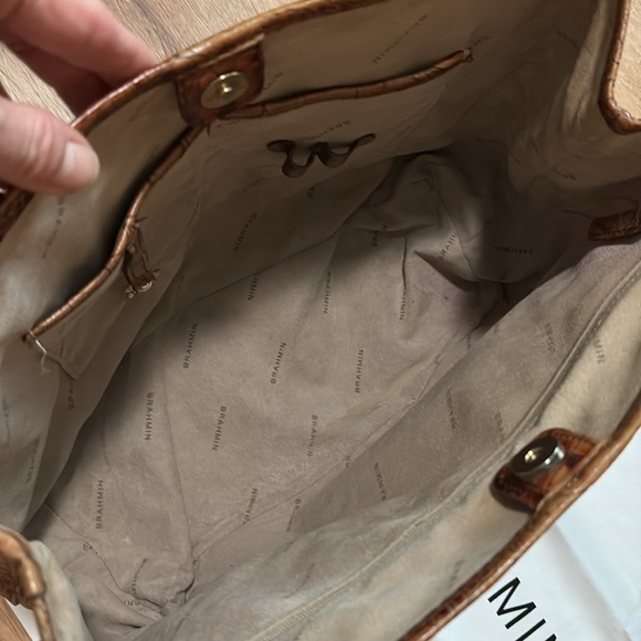 Brahmin Julian Toasted Almond Melbourne Croc Embs Leather Shopper / Tote / Purse - Picture 6 of 6